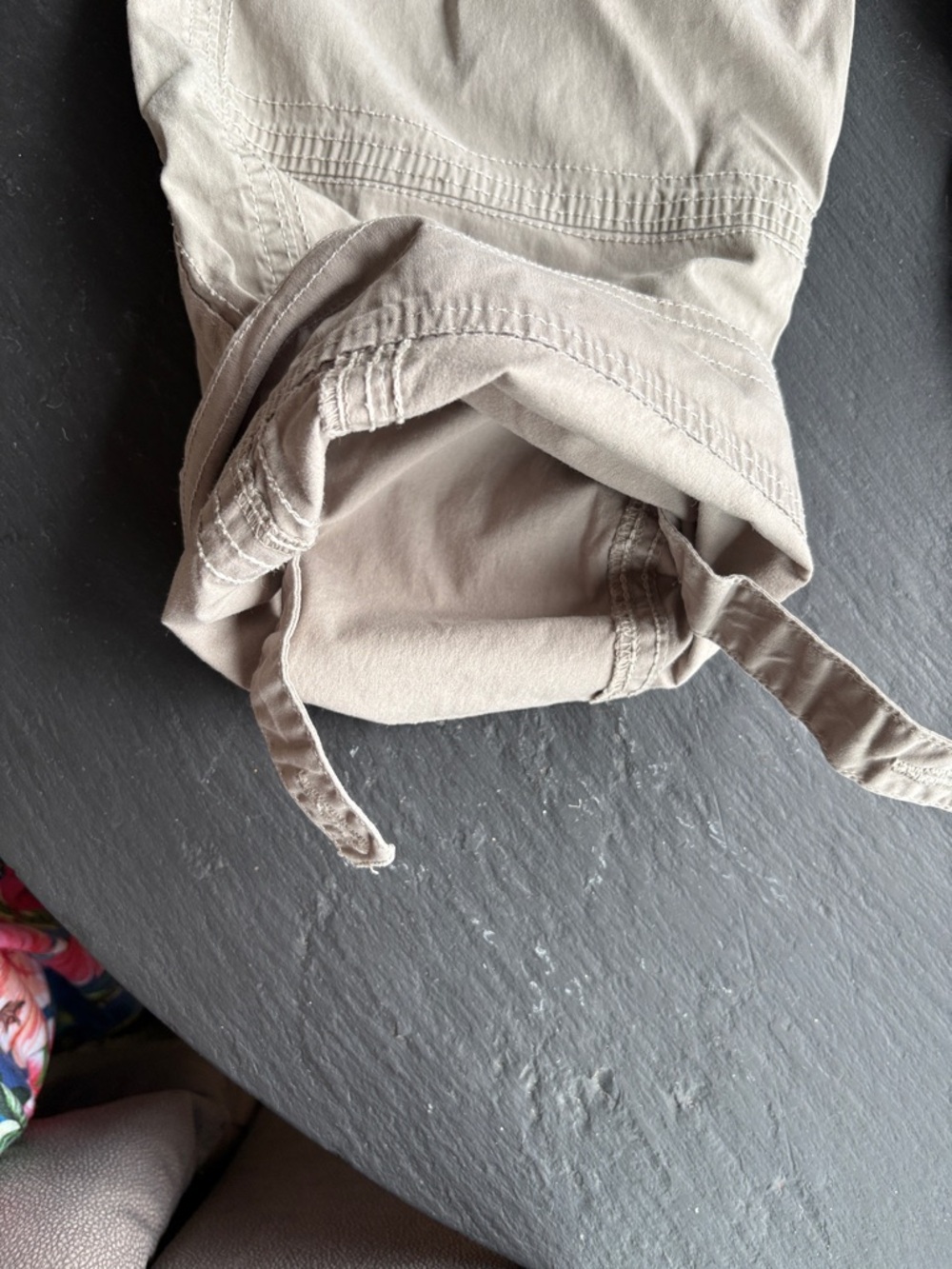AVENTURA organic cotton Arden adjustable button tab Capri pants taupe stretchy 8 - Picture 5 of 11